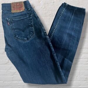 Levi's 519 Medium Wash Mid Rise Cotton Blend Skinny Denim Jeans